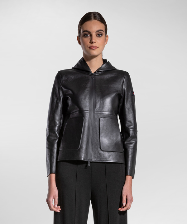 Smooth leather jacket with large patch pockets - Peuterey