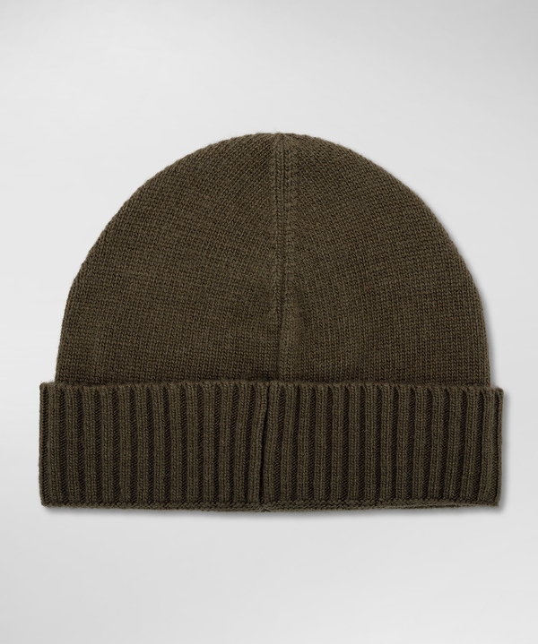 Wool blend tricot hat with embroidered logo - Peuterey