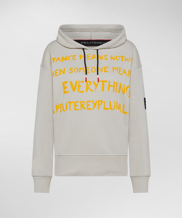 Sweatshirt with lettering print on the front and GOTS certified - Peuterey