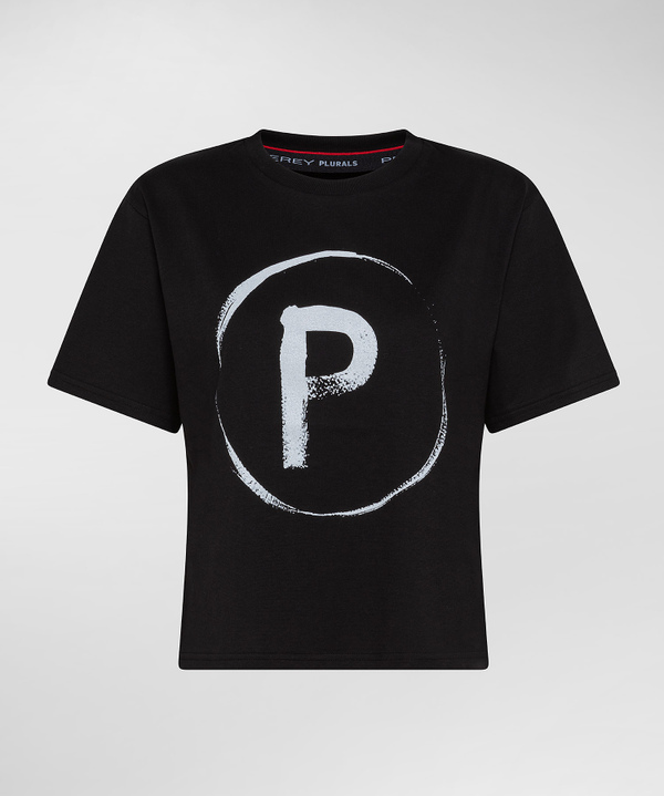 GOTS-zertifiziertes Baumwoll-T-Shirt mit Schriftzugdruck - Peuterey