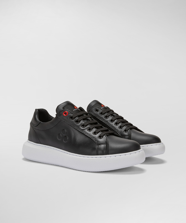 Leather trainers with embossed logo - Peuterey