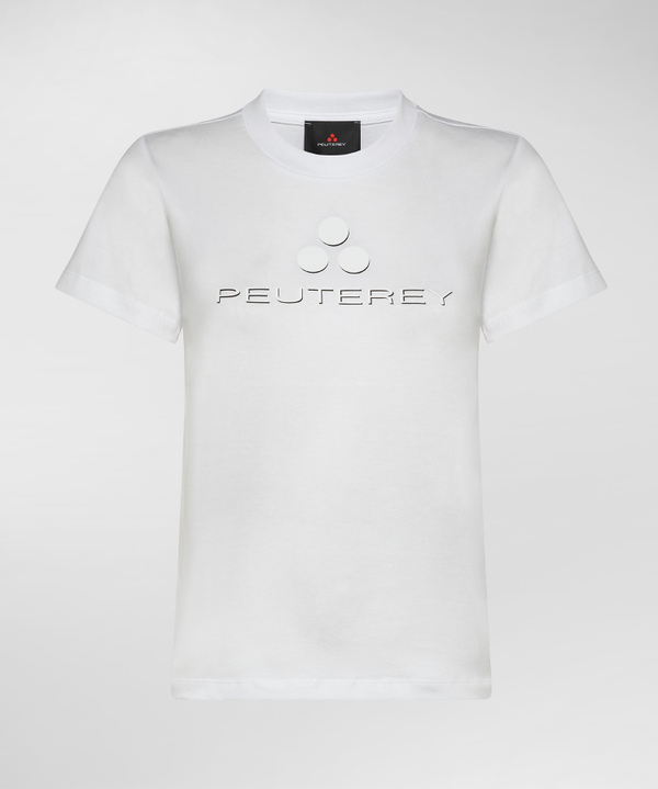 T-Shirt aus Baumwolljersey mit farblich passendem Logo-Print - Peuterey