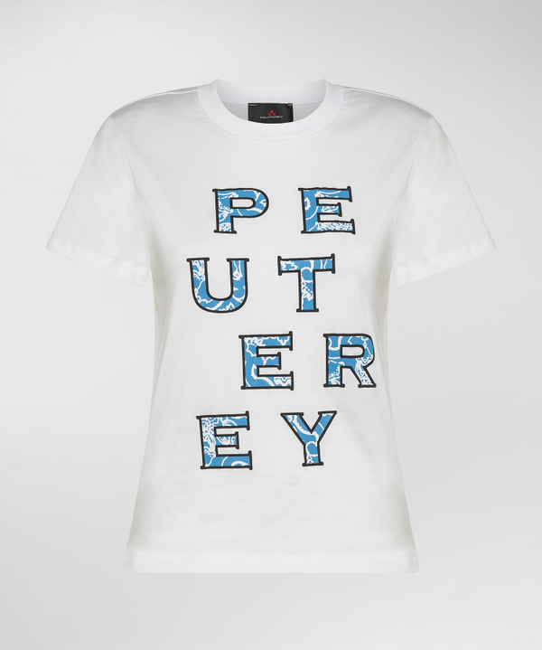 T-shirt in jersey di cotone con stampa lettering - Peuterey