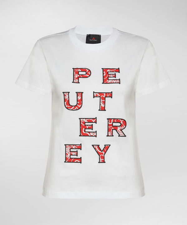 T-Shirt aus Baumwolljersey mit Schriftzug-Druck - Peuterey