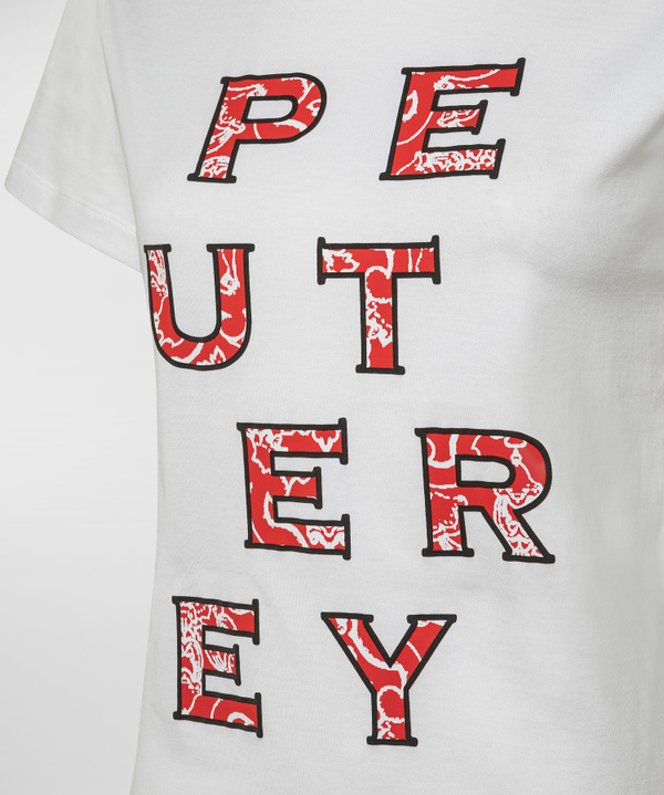 T-shirt in jersey di cotone con stampa lettering - Peuterey