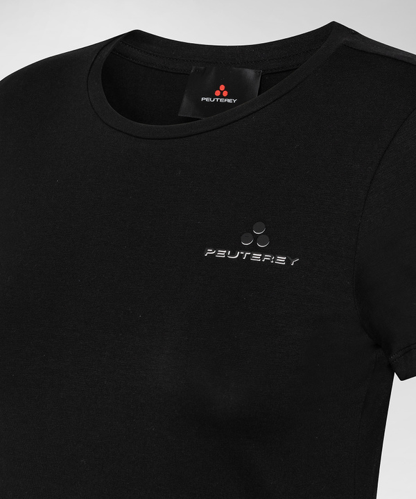 T-Shirt mit Ton-in-Ton-Logo - Peuterey