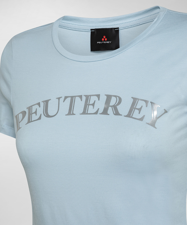 T-Shirt mit Logo-Aufdruck im Metallic-Effekt - Peuterey