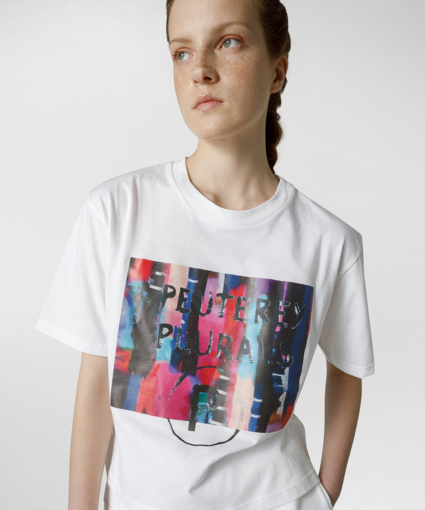 T-shirt con stampa multicolor, linea Peuterey.Plurals - Peuterey