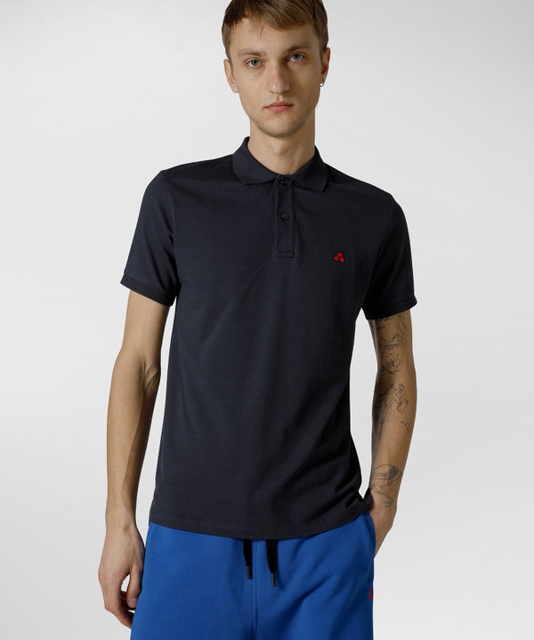 Polo in piquet di cotone e modal, colore Blu Grafite | Peuterey