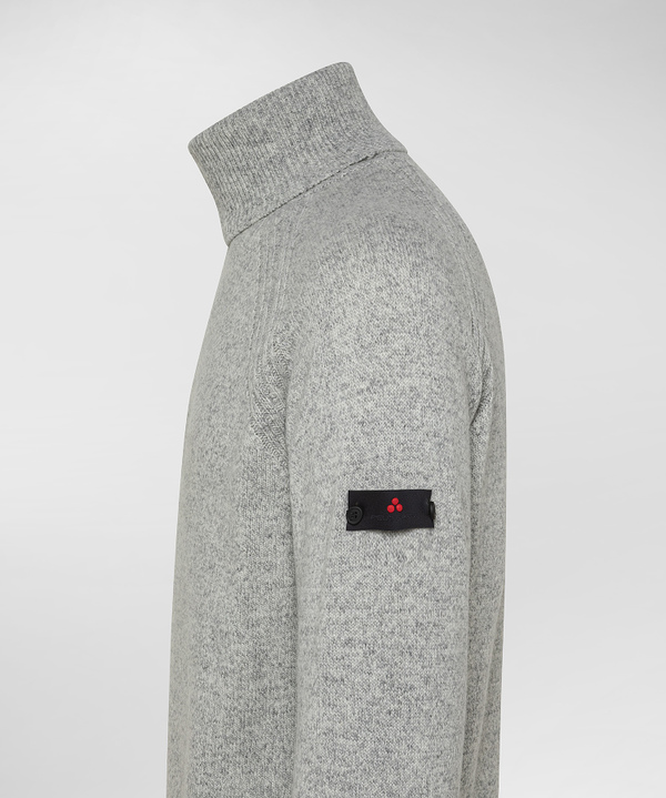 Turtleneck pull in mouliné wool blend tricot - Peuterey