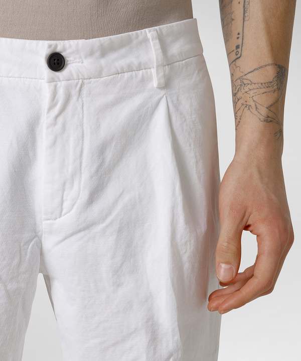 Cotton and linen slim trousers - Peuterey
