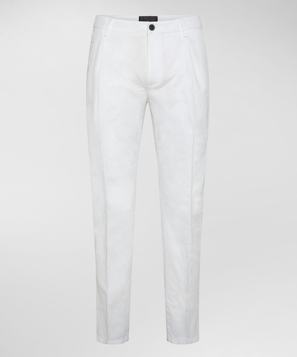 Cotton and linen slim trousers - Peuterey