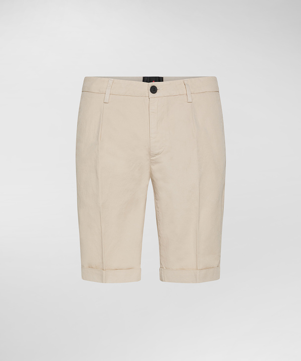 Slim-fit cotton and linen Bermuda shorts - Peuterey