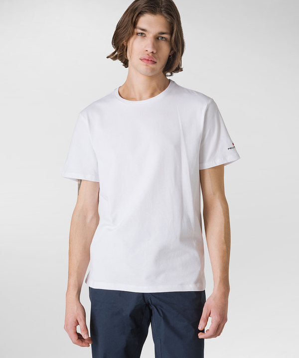 T-shirt with printed logo on the sleeve - Peuterey