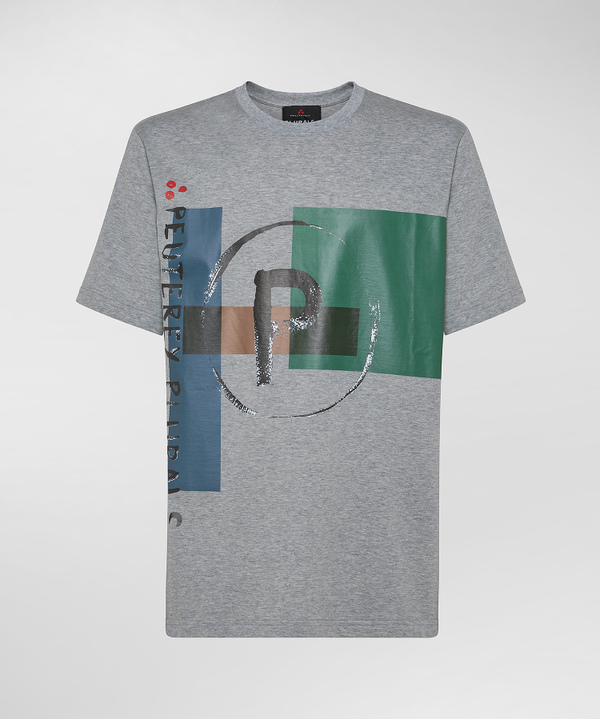 Light jersey t-shirt with coloured print - Peuterey