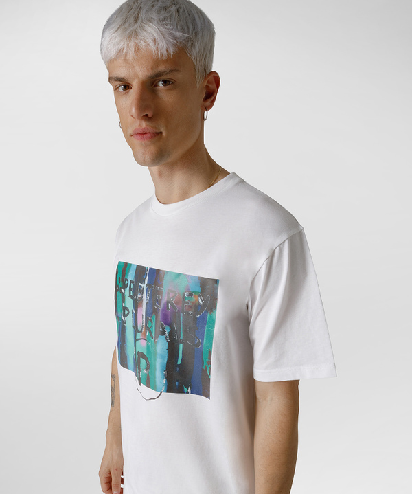 GOTS fabric t-shirt with front print - Peuterey