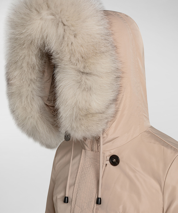 Water repellent down jacket with fur - Peuterey