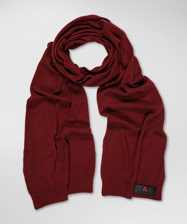 Wool blend knitted scarf with logo-bearing strip - Peuterey