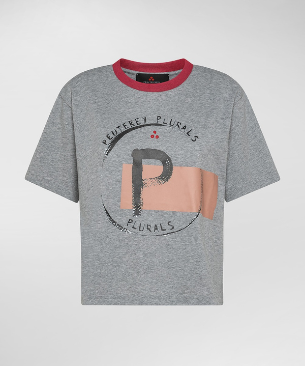 T-shirt con stampa lettering, linea Peuterey.Plurals - Peuterey