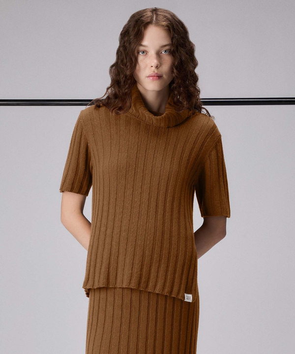 Rollkragenpullover aus gerippter Wolle - Peuterey
