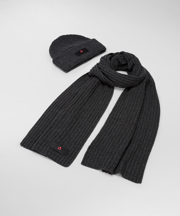Ribbed scarf and hat set - Peuterey