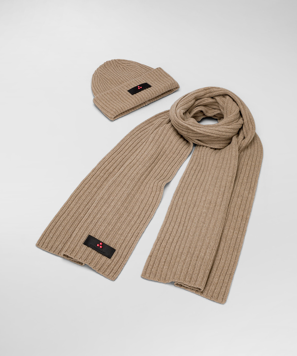 Ribbed scarf and hat set - Peuterey