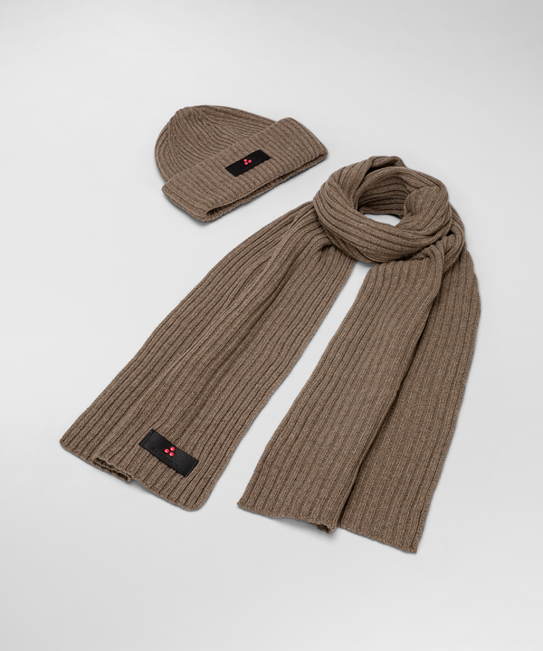 Ribbed scarf and hat set - Peuterey