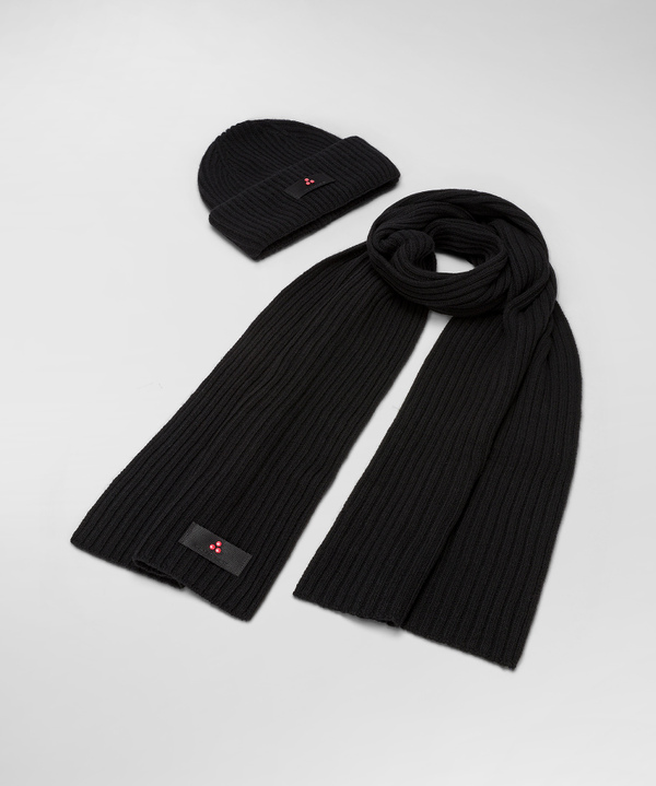 Ribbed scarf and hat set - Peuterey