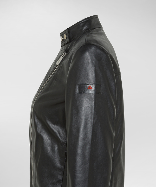 Leather biker jacket with side zip - Peuterey