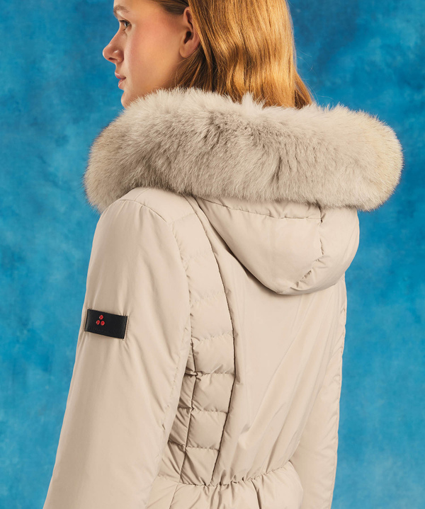 River Island Cream Faux Fur Lining Parka Coat in Natural
