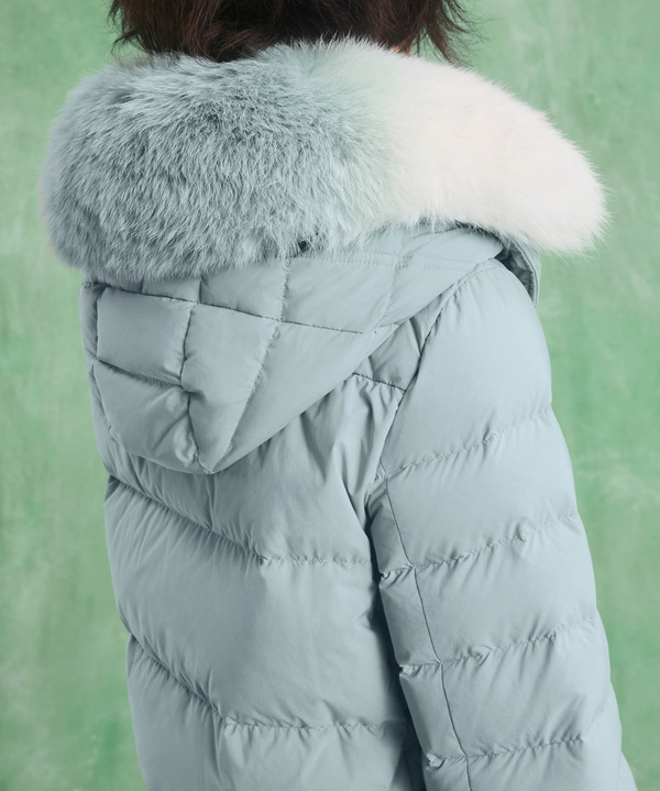 Long down jacket with matching colour fur - Peuterey