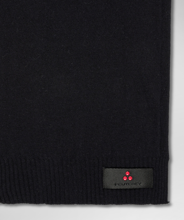 Wool blend knitted scarf with logo-bearing strip - Peuterey
