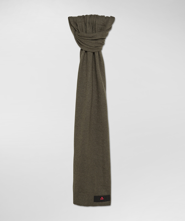 Schal aus Wollmisch-Trikot mit Logoband - Peuterey