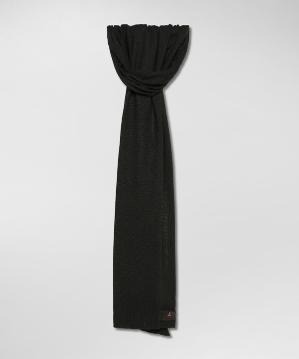 Wool blend knitted scarf with logo-bearing strip - Peuterey