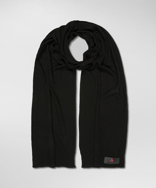 Wool blend knitted scarf with logo-bearing strip - Peuterey