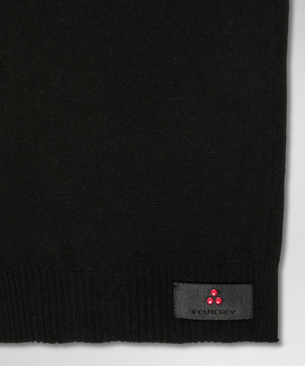 Wool blend knitted scarf with logo-bearing strip - Peuterey