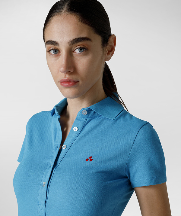 Weiches Piqué-Poloshirt mit gesticktem Logo - Peuterey