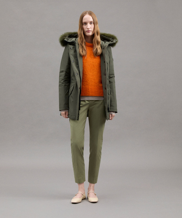 Giacca Slim Con Pelliccia In Tono Colore - Peuterey