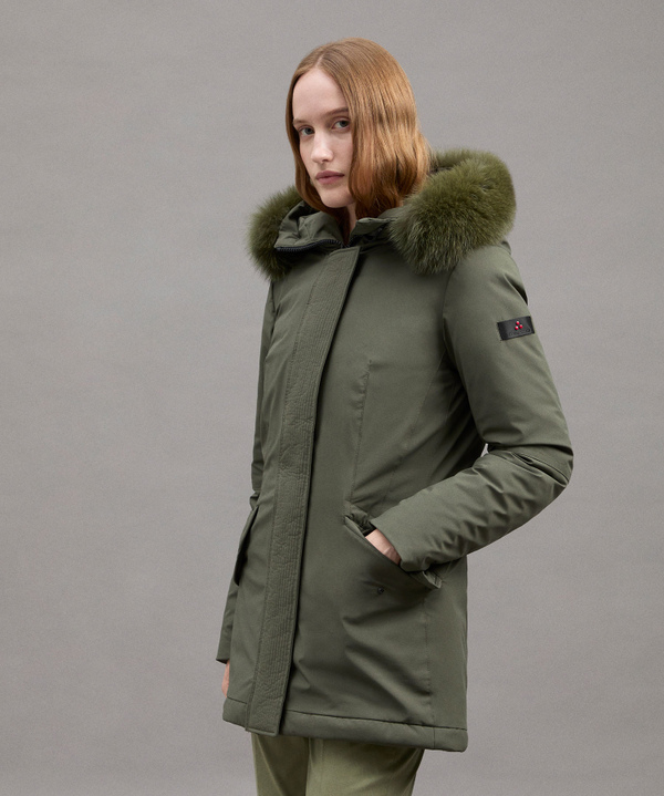 Giacca Slim Con Pelliccia In Tono Colore - Peuterey