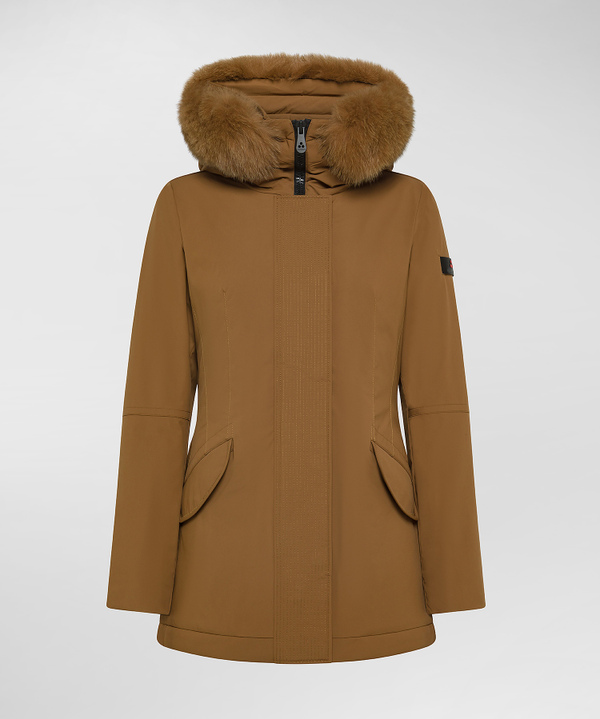 Giacca slim con pelliccia in tono colore - Peuterey