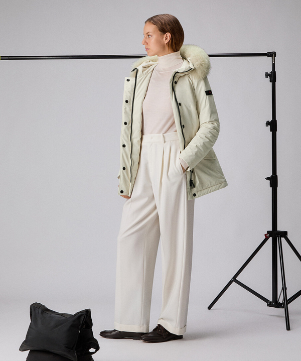 Slim fit jacket with matching colour fur - Peuterey