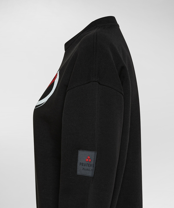 Pullover mit Rundhalsausschnitt und Logo-Print, aus Garnen mit GOTS-Zertifikat - Peuterey