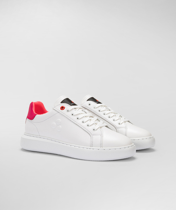 Leather trainers with embossed logo - Peuterey