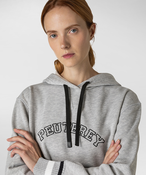 Melange-Sweatshirt mit Kapuze und Lettering-Logo - Peuterey