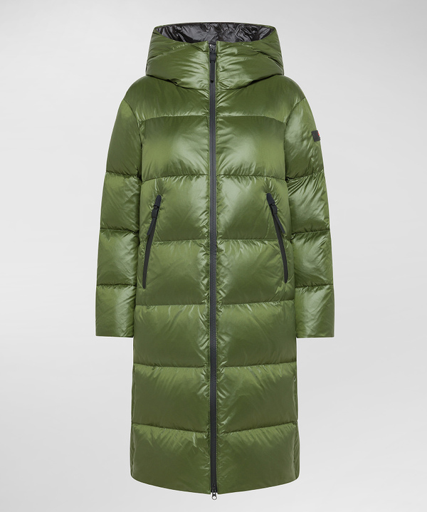 Hooded ripstop down coat top