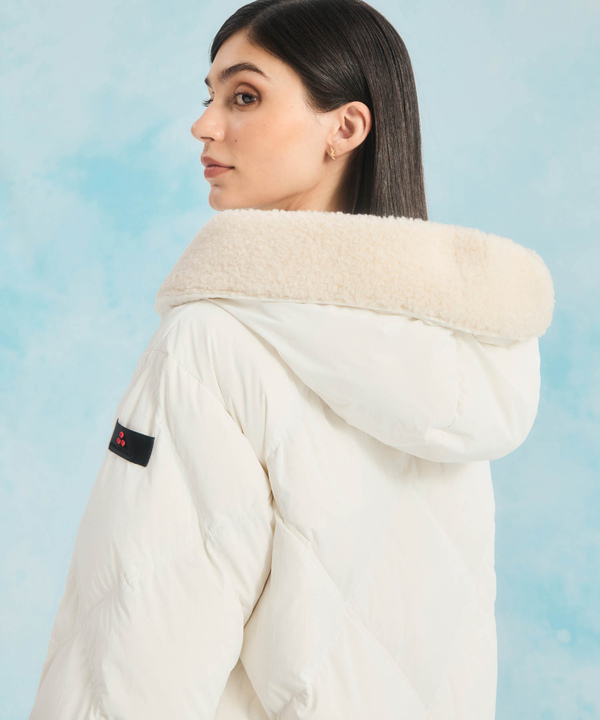 Long down jacket with teddy lined hood - Peuterey