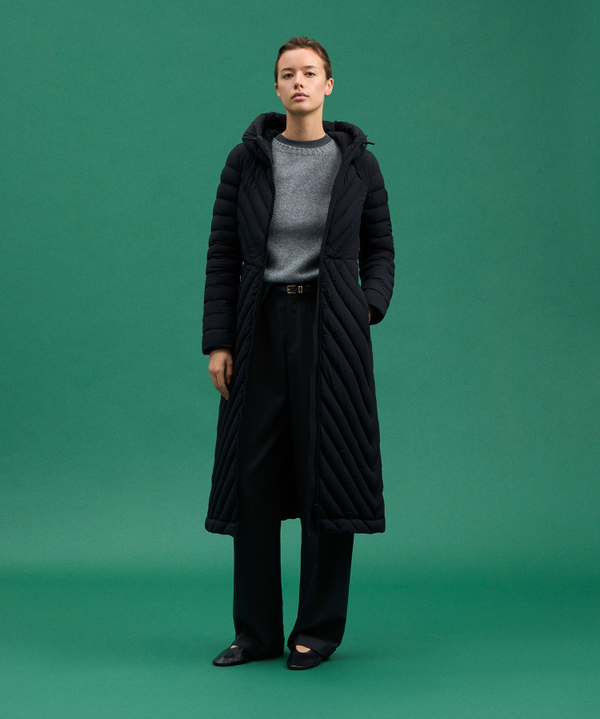 Bi-Stretch Fabric Long Down Jacket - Peuterey