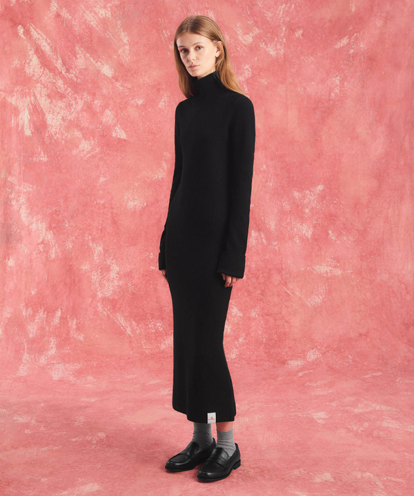 Long and slim wool/cashmere dress - Peuterey