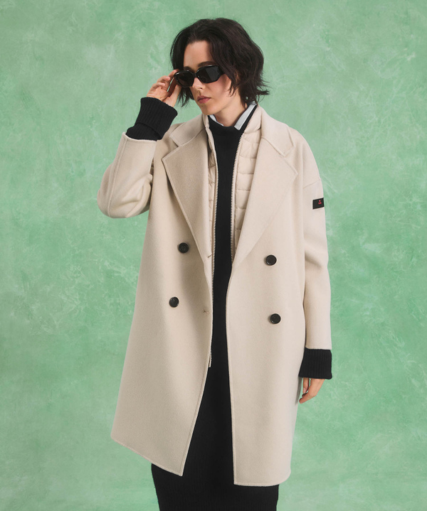 100% wool velour double-breasted coat - Peuterey