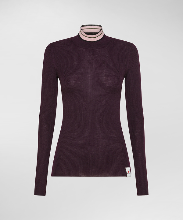 Merinos wool sweater with contrasting-colour stripes - Peuterey